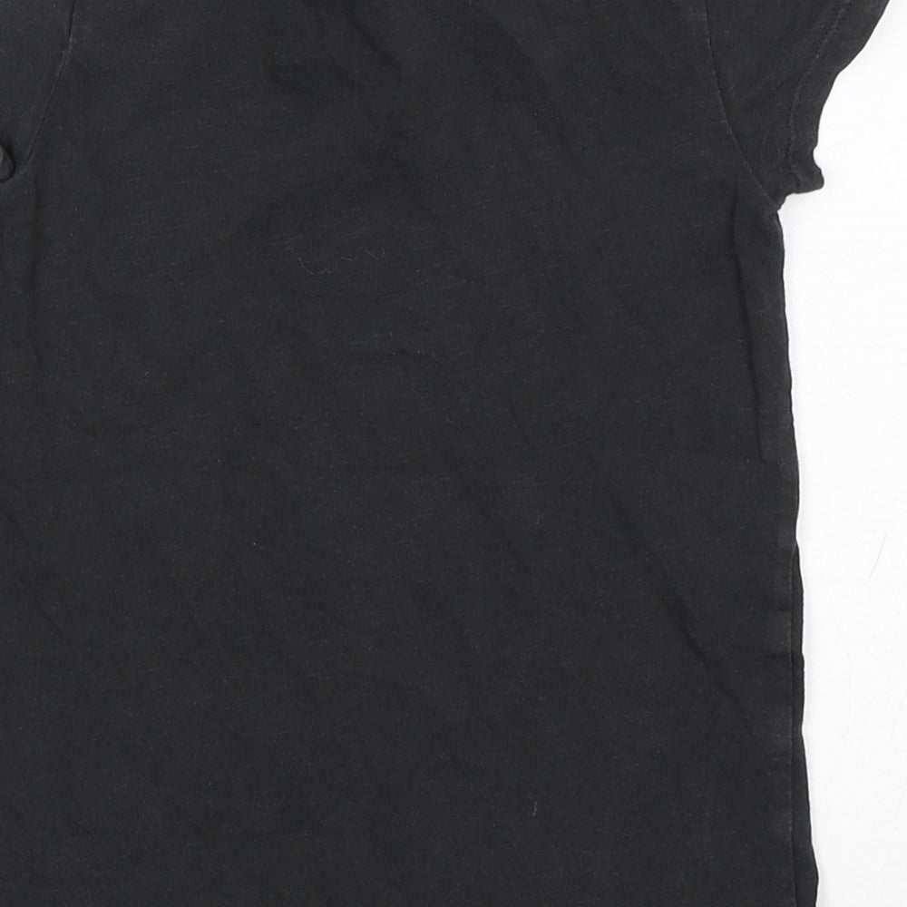 NEXT Girls Black  Cotton Basic T-Shirt Size 5 Years Round Neck