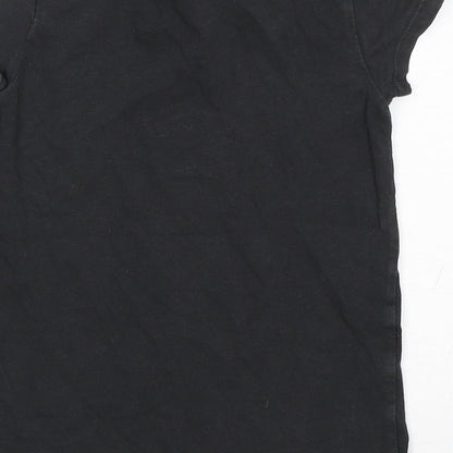 NEXT Girls Black  Cotton Basic T-Shirt Size 5 Years Round Neck
