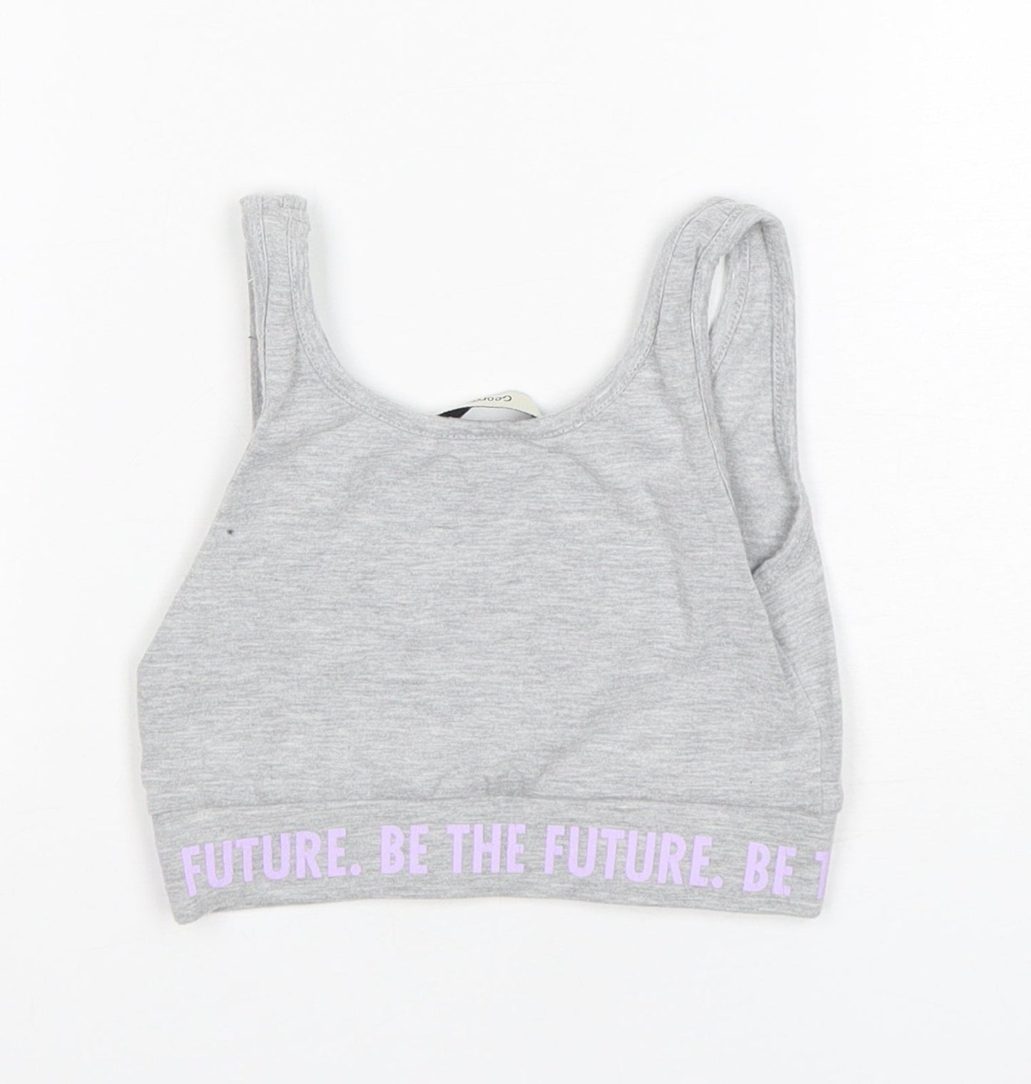 George Girls Grey  Polyester Cropped Tank Size 6-7 Years Round Neck