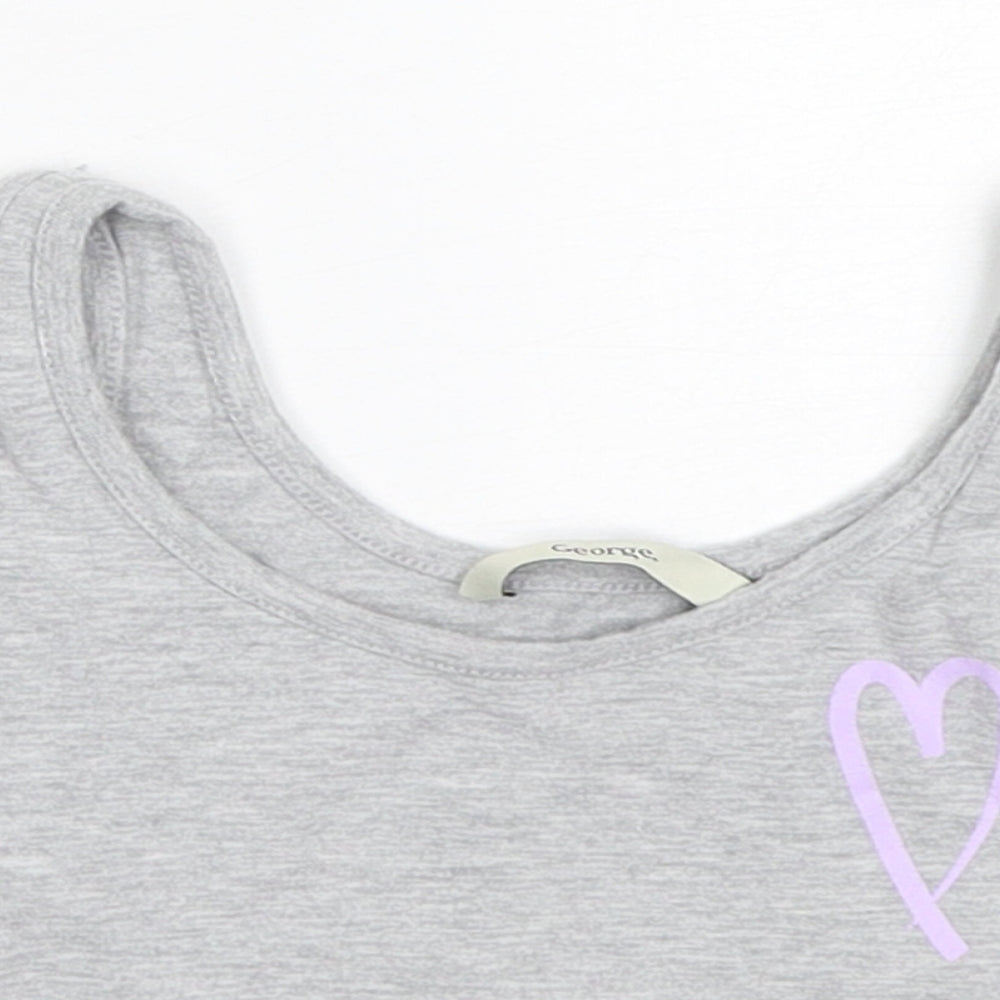 George Girls Grey  Polyester Cropped Tank Size 6-7 Years Round Neck