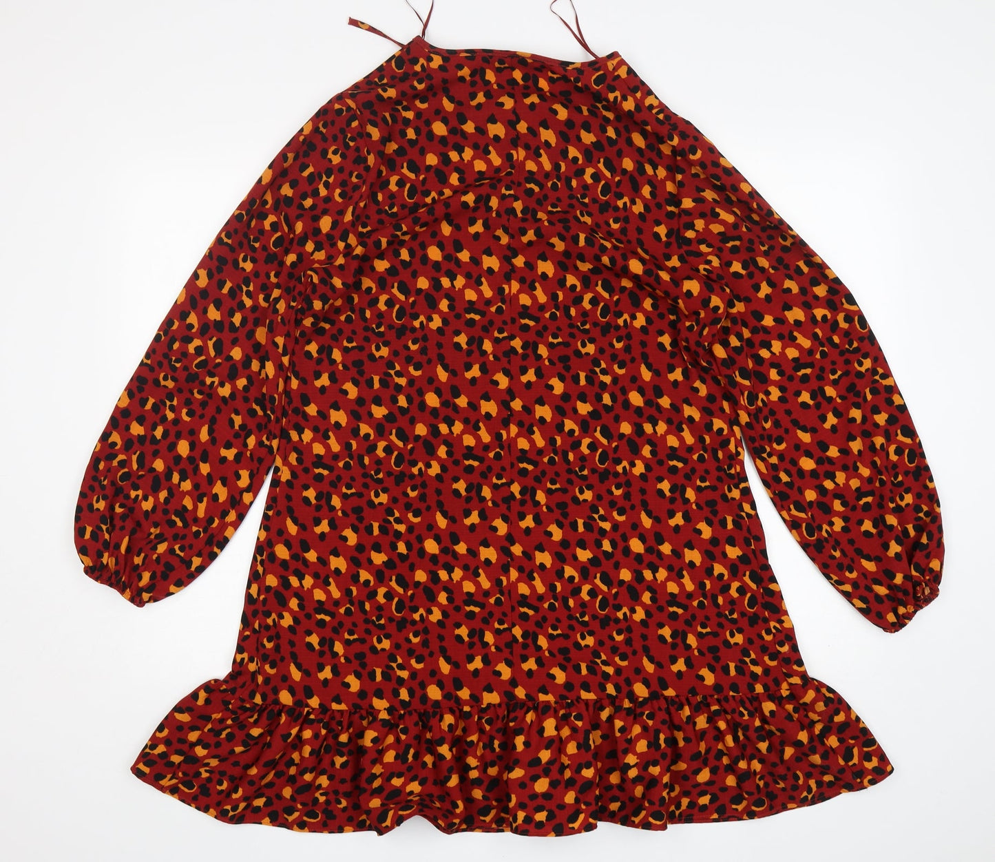 Papaya Womens Multicoloured Animal Print Polyester A-Line  Size 12  V-Neck