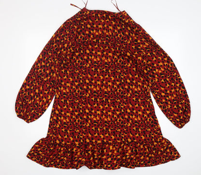 Papaya Womens Multicoloured Animal Print Polyester A-Line  Size 12  V-Neck