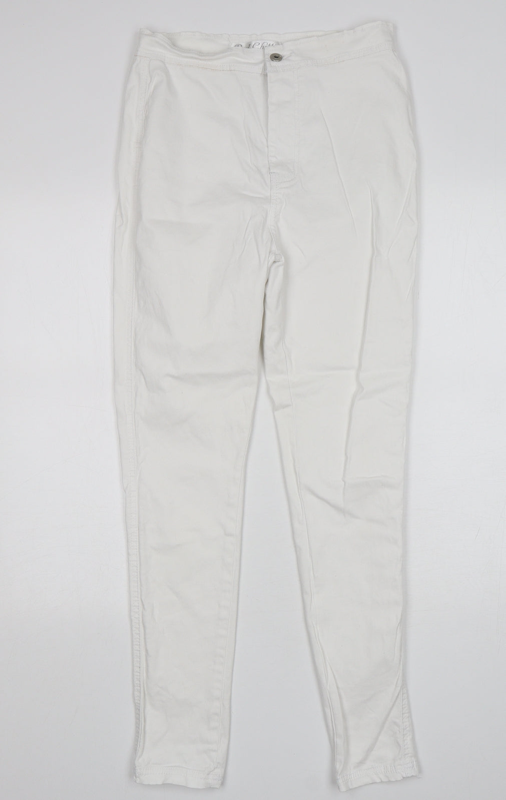 Red Chilli Womens White  Cotton Skinny Jeans Size 12 L28 in Regular