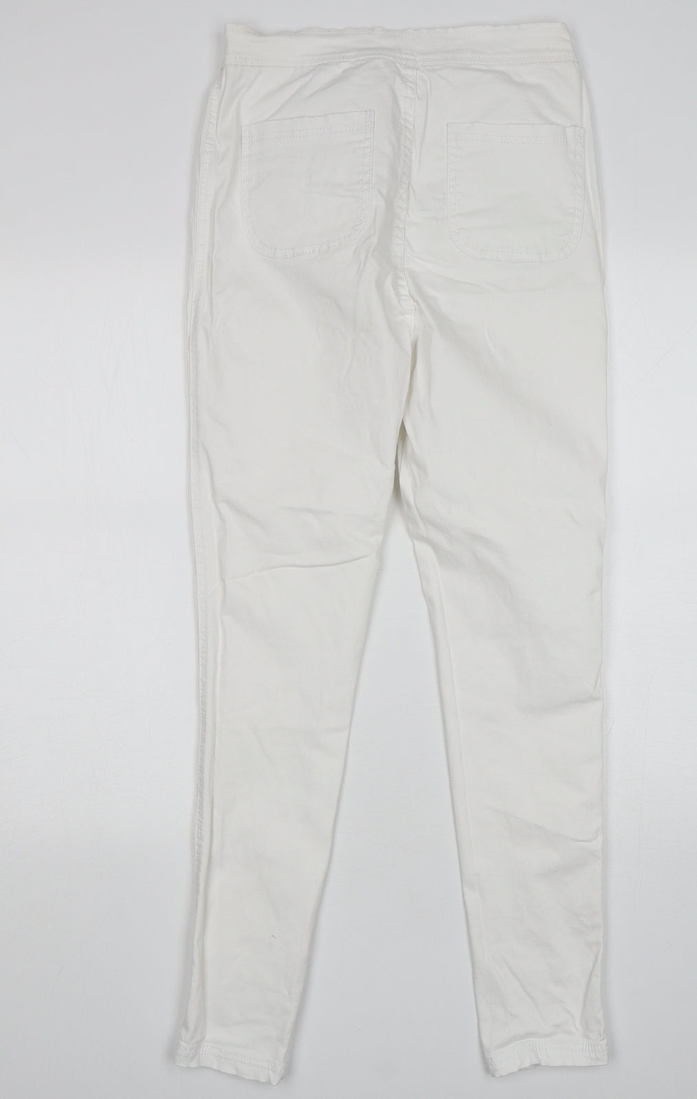 Red Chilli Womens White  Cotton Skinny Jeans Size 12 L28 in Regular