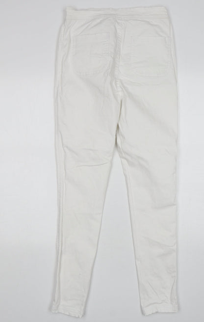 Red Chilli Womens White  Cotton Skinny Jeans Size 12 L28 in Regular