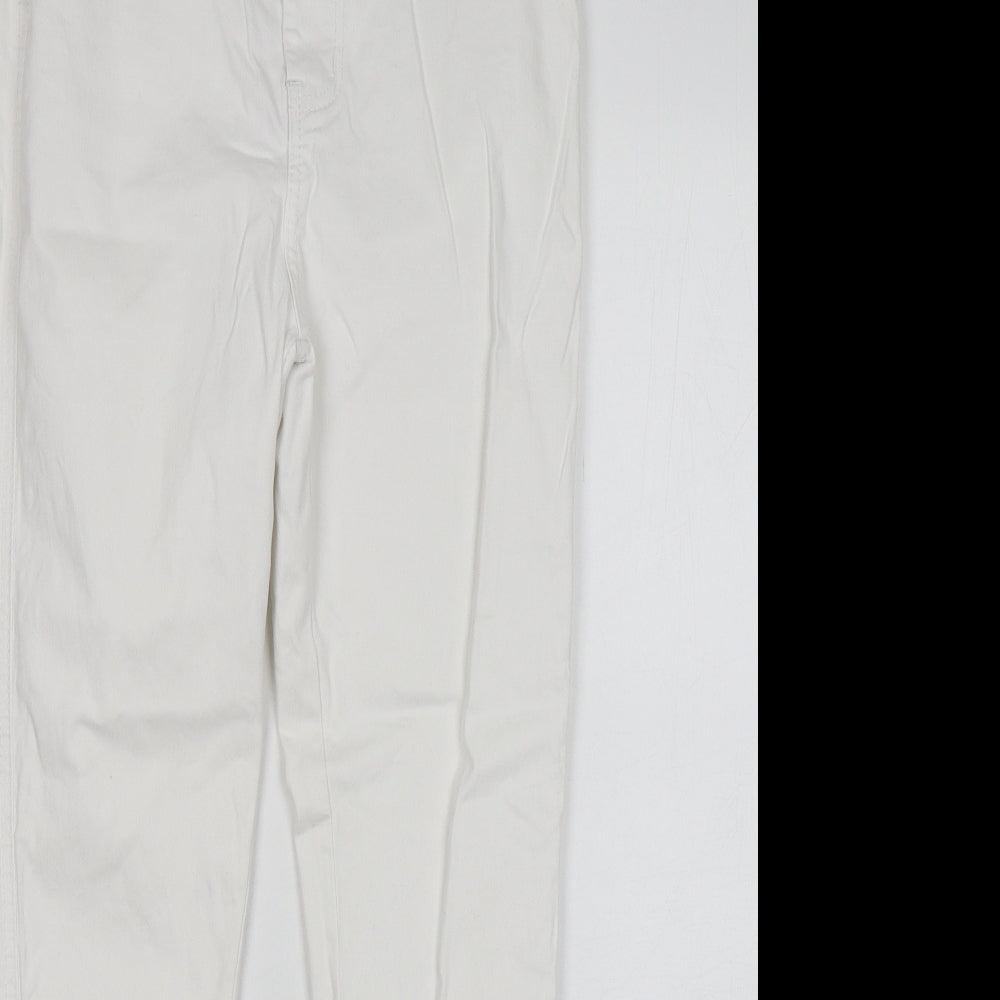 Red Chilli Womens White  Cotton Skinny Jeans Size 12 L28 in Regular