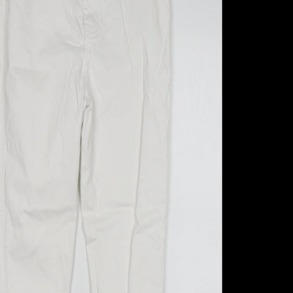 Red Chilli Womens White  Cotton Skinny Jeans Size 12 L28 in Regular