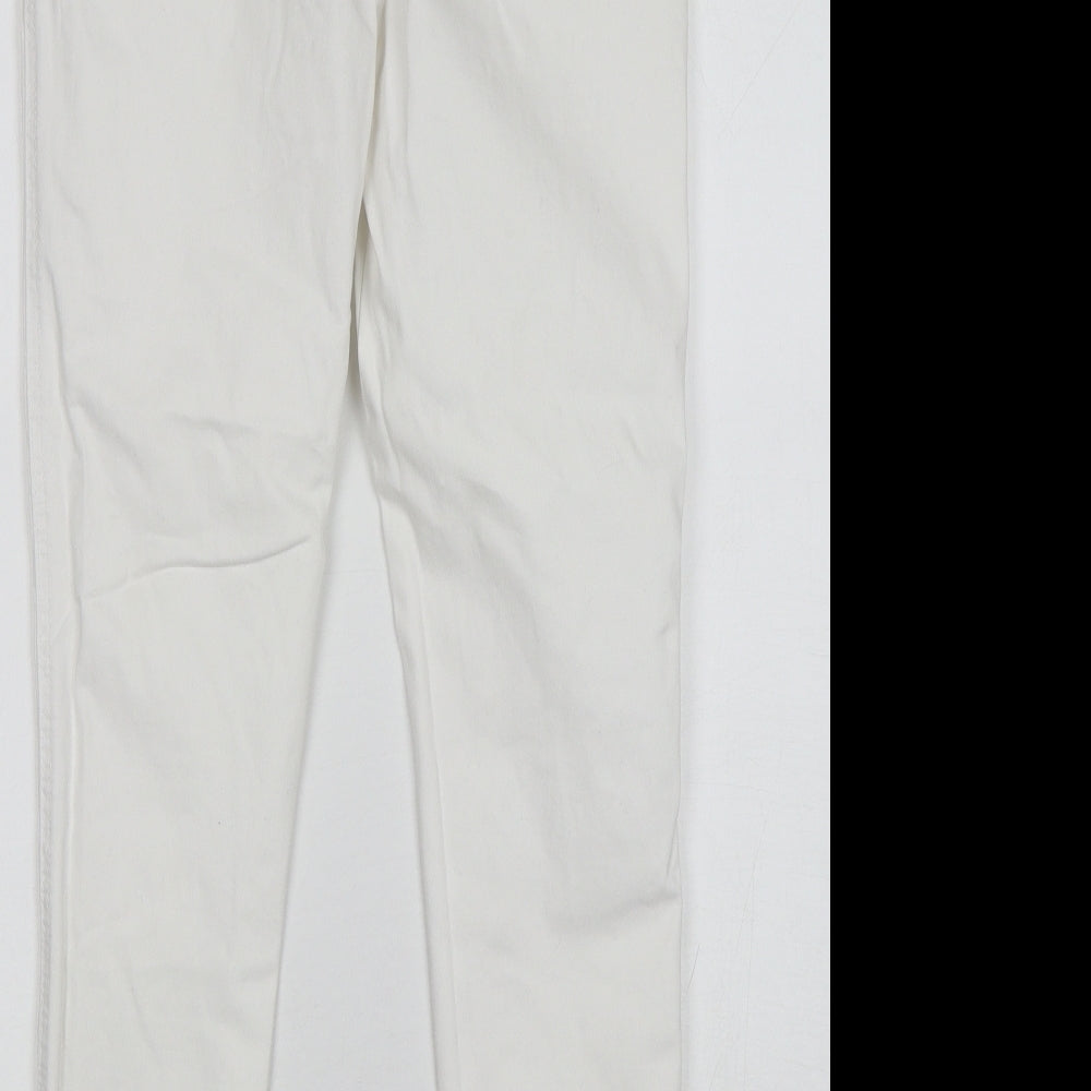 Red Chilli Womens White  Cotton Skinny Jeans Size 12 L28 in Regular