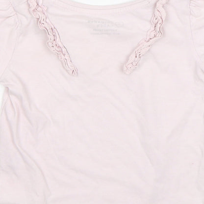 Primark Girls Pink  Cotton Basic T-Shirt Size 3-4 Years Round Neck