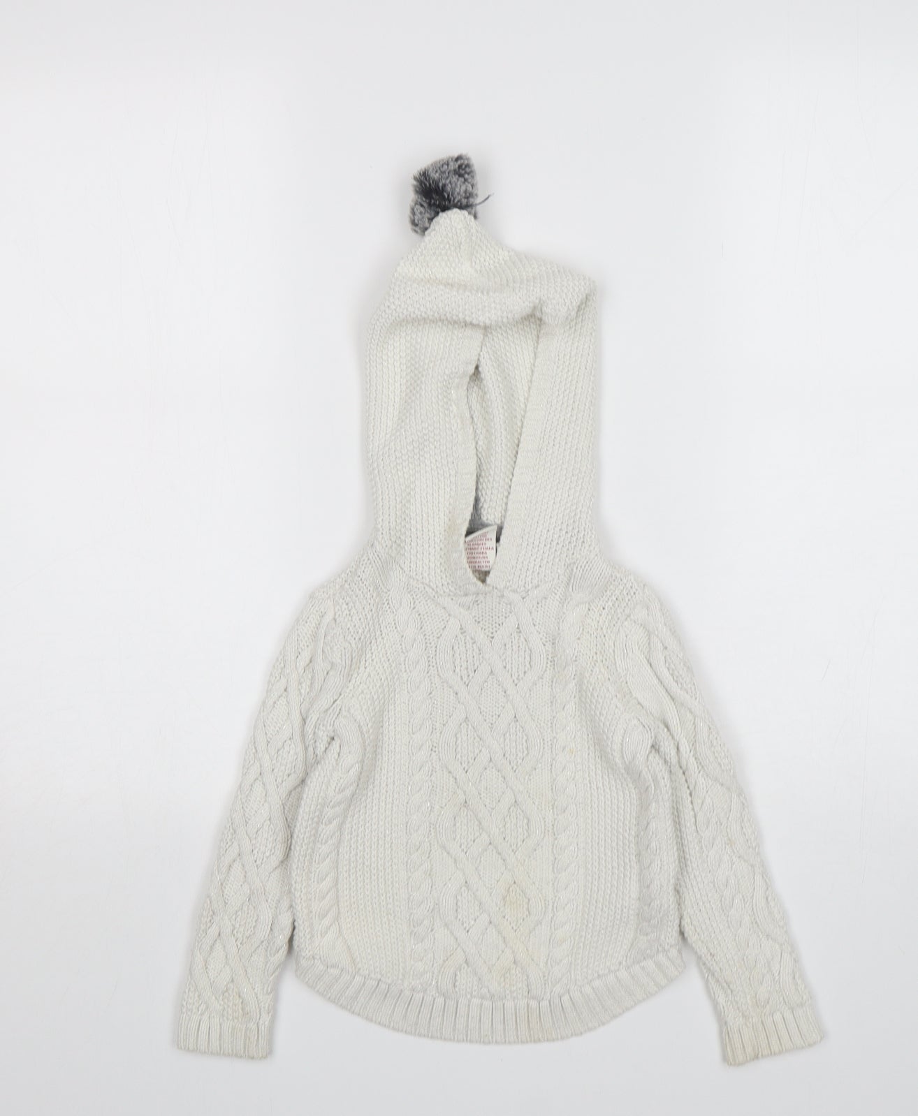 Aspen Girls White  Cotton Pullover Hoodie Size 3 Years