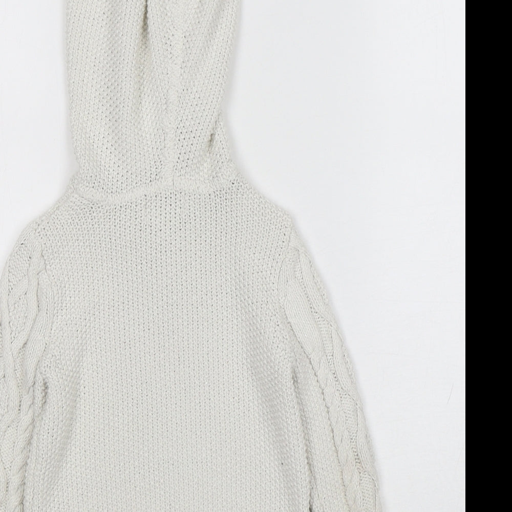 Aspen Girls White  Cotton Pullover Hoodie Size 3 Years