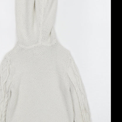 Aspen Girls White  Cotton Pullover Hoodie Size 3 Years