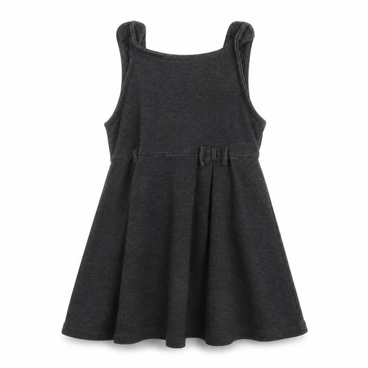 TU Girls Grey  Polyester Pinafore/Dungaree Dress  Size 4 Years  Round Neck