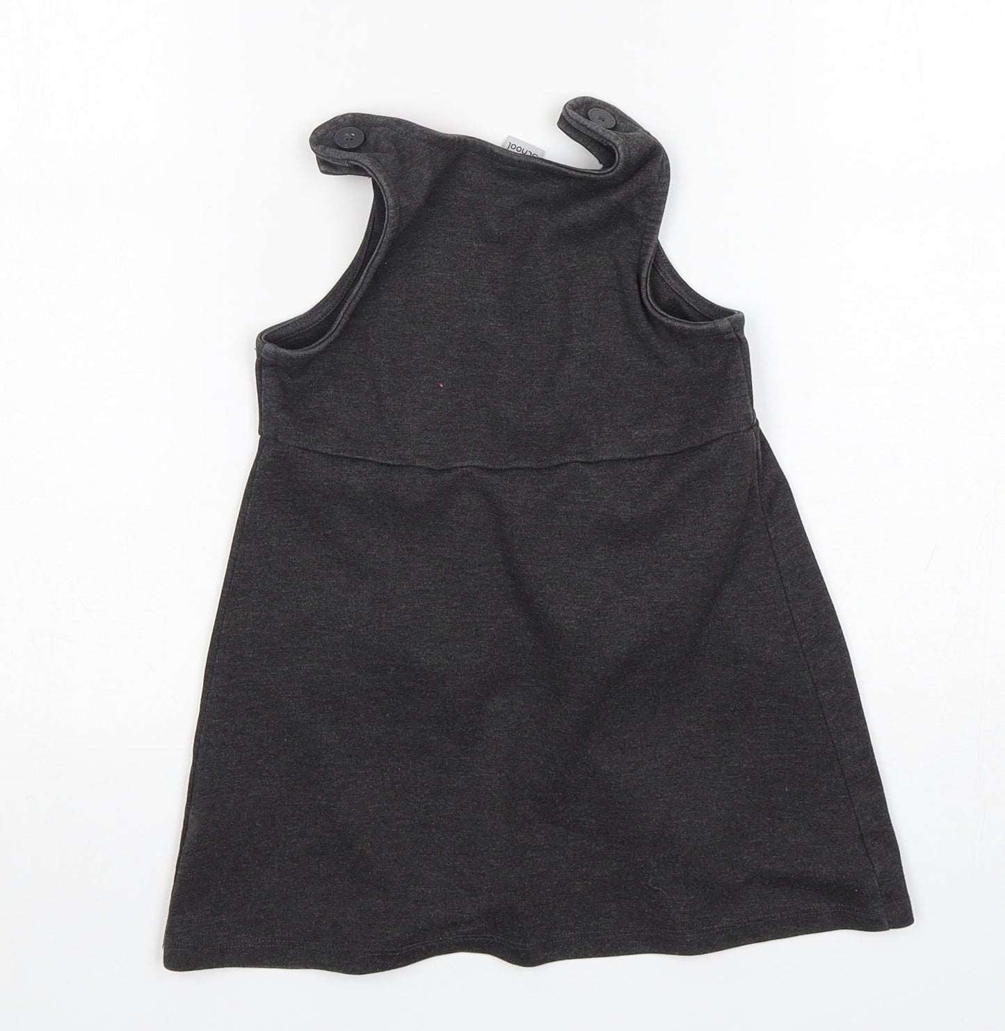 TU Girls Grey  Polyester Pinafore/Dungaree Dress  Size 4 Years  Round Neck