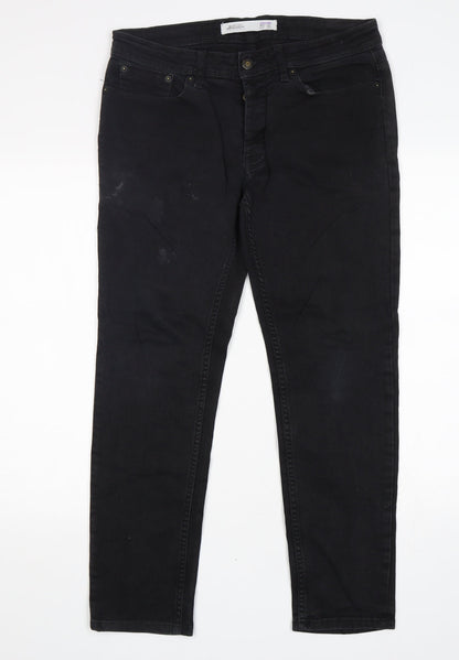 Burton  Womens Black  Cotton Skinny Jeans Size 32 L30 in Regular