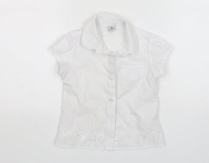 TU Girls White  Polyester Basic Button-Up Size 4 Years Collared  - School Wear