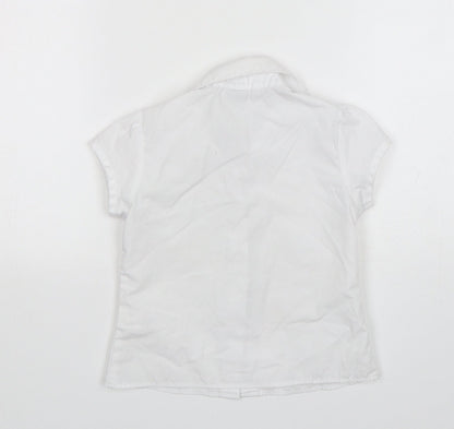 TU Girls White  Polyester Basic Button-Up Size 4 Years Collared  - School Wear