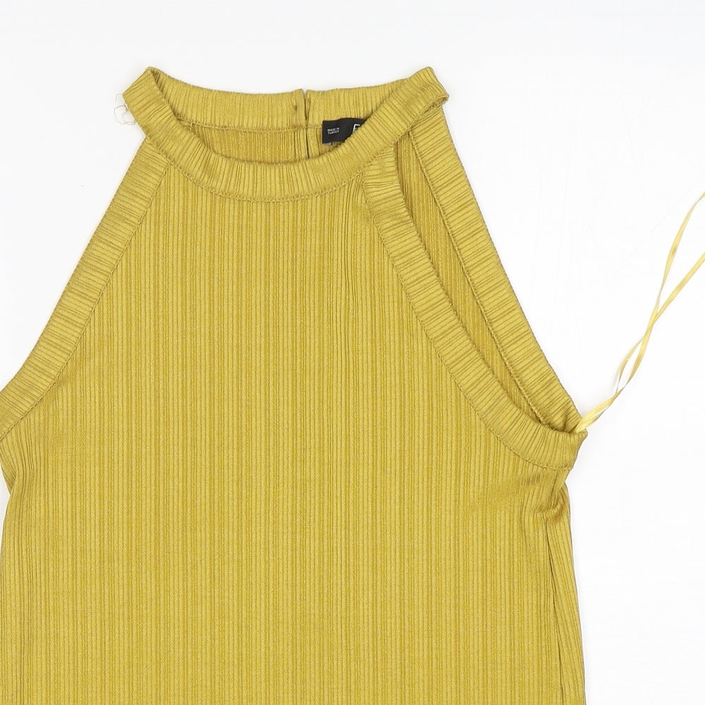 F&F Womens Green  Polyester Basic Blouse Size 12 Round Neck