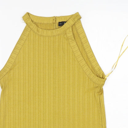 F&F Womens Green  Polyester Basic Blouse Size 12 Round Neck