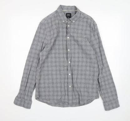 Mens UK Size M Burton Grey  Button-Up Long Sleeve Casual Shirt