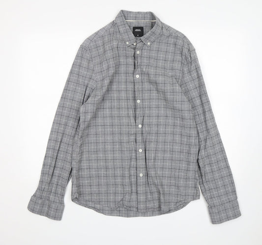 Mens UK Size M Burton Grey  Button-Up Long Sleeve Casual Shirt