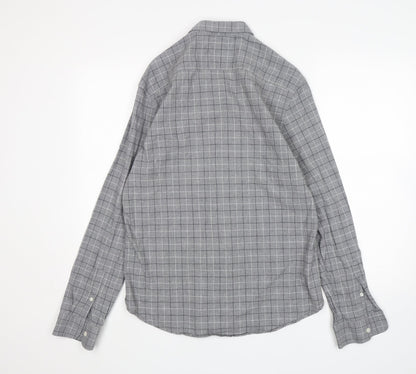 Mens UK Size M Burton Grey  Button-Up Long Sleeve Casual Shirt