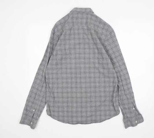 Mens UK Size M Burton Grey  Button-Up Long Sleeve Casual Shirt