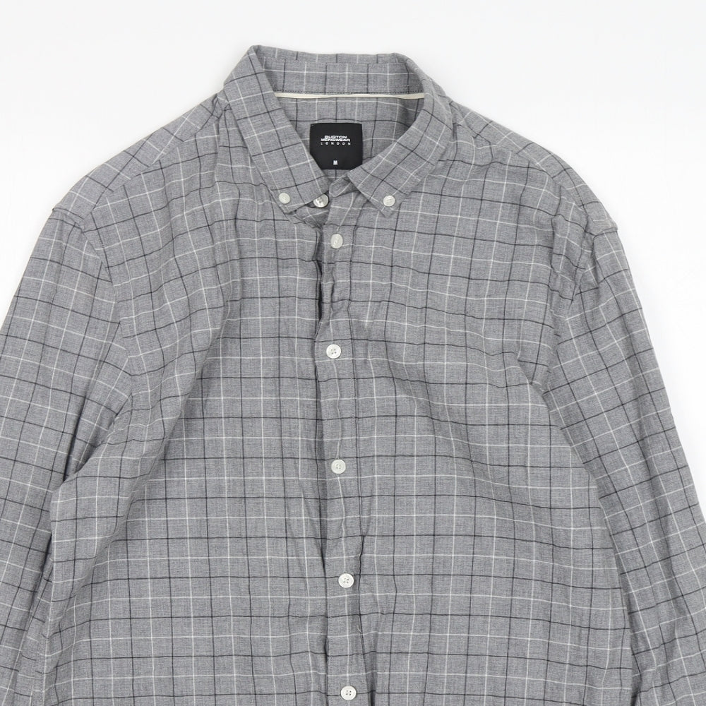 Mens UK Size M Burton Grey  Button-Up Long Sleeve Casual Shirt
