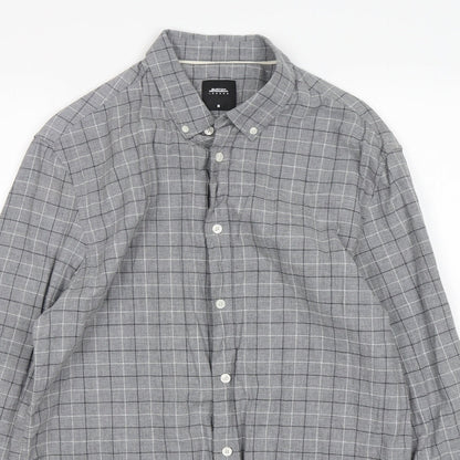 Mens UK Size M Burton Grey  Button-Up Long Sleeve Casual Shirt
