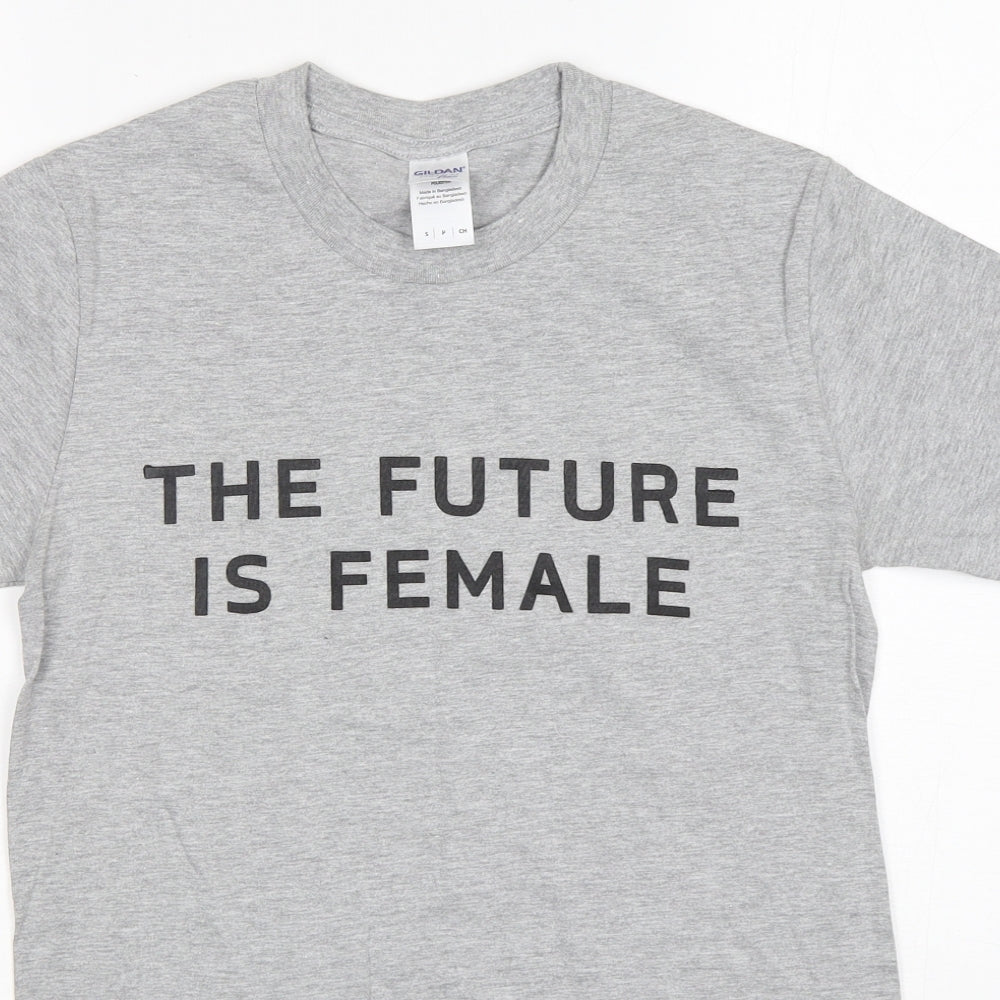 Womens UK Size S Gildan Grey Basic T-Shirt