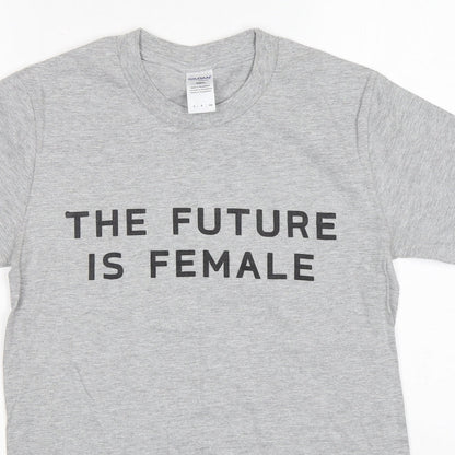 Womens UK Size S Gildan Grey Basic T-Shirt