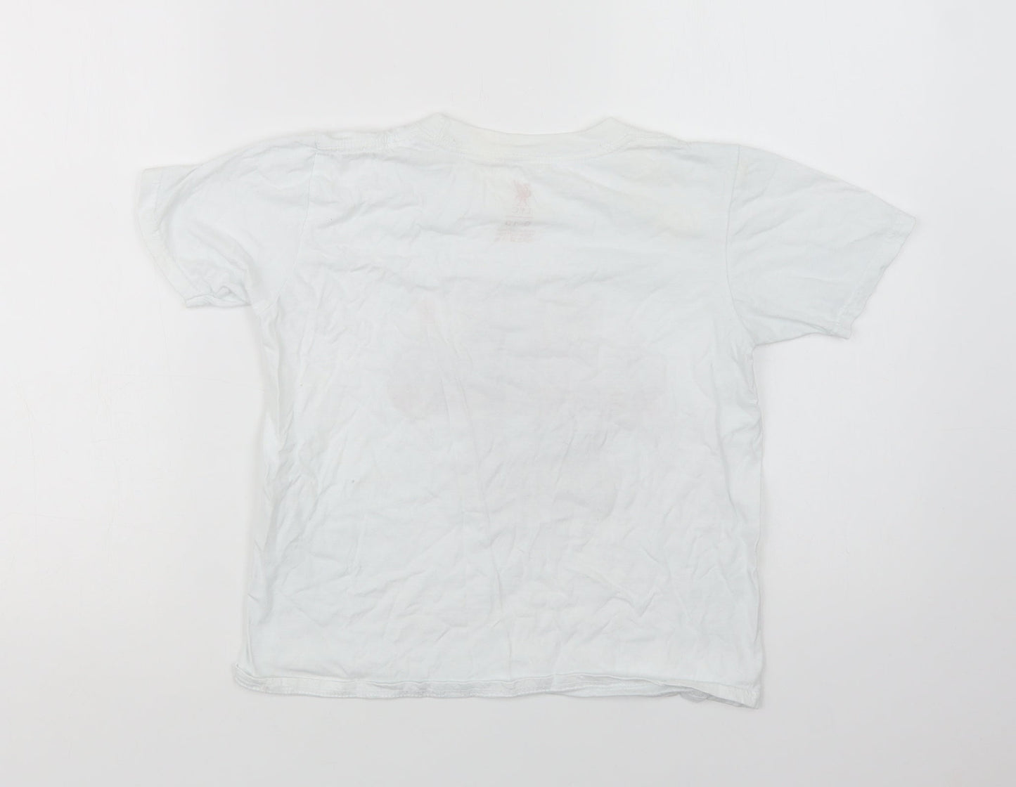 L.F.C. Boys White  Cotton Basic T-Shirt Size 9-10 Years Crew Neck  - Liverpool FC