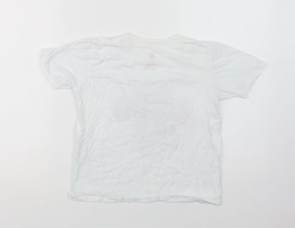 L.F.C. Boys White  Cotton Basic T-Shirt Size 9-10 Years Crew Neck  - Liverpool FC