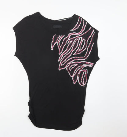 Womens UK Size XS VERO MODA Black Basic Blouse