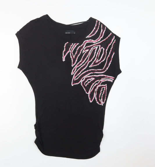 Womens UK Size XS VERO MODA Black Basic Blouse