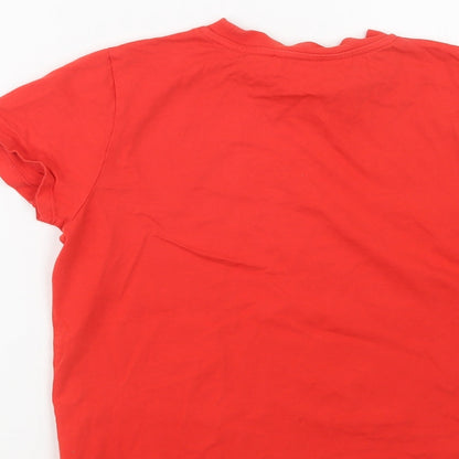 L.F.C. Boys Red  Cotton Basic T-Shirt Size 7-8 Years Crew Neck  - Liverpool FC