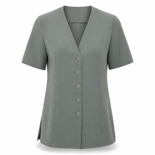 Front view of Sommermann women’s green jacket blazer, size UK 14, button