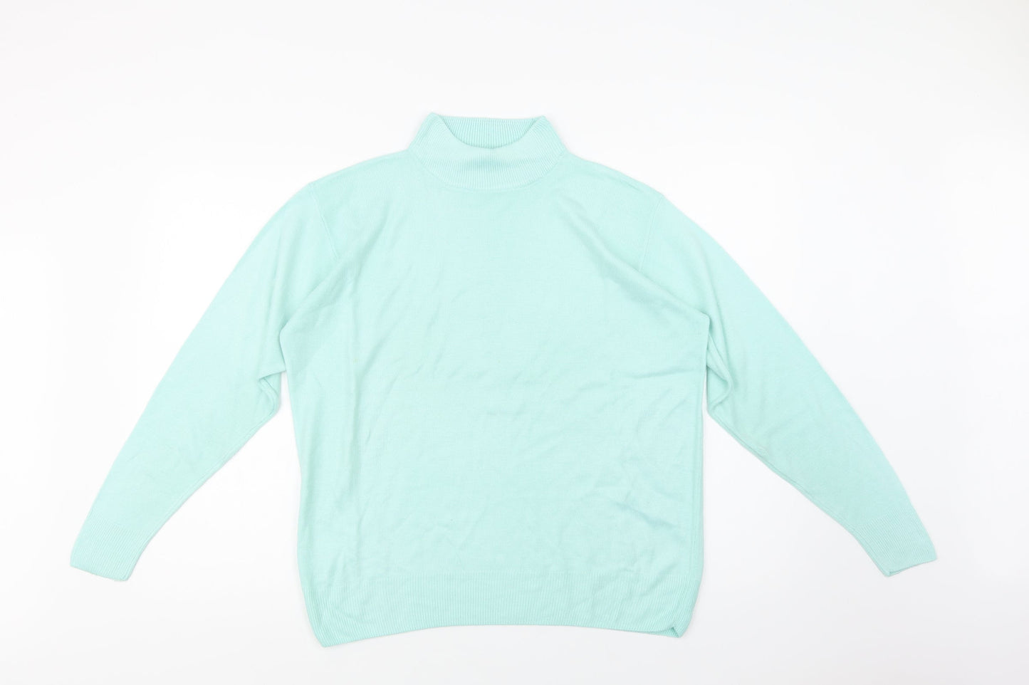 Isabelle Womens Green Mock Neck  Acrylic Pullover Jumper Size M