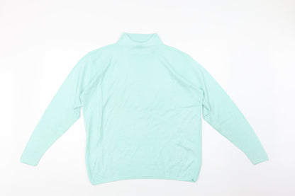 Isabelle Womens Green Mock Neck  Acrylic Pullover Jumper Size M