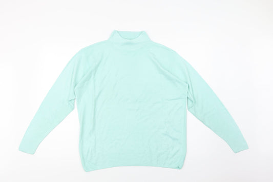 Isabelle Womens Green Mock Neck  Acrylic Pullover Jumper Size M