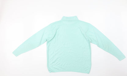 Isabelle Womens Green Mock Neck  Acrylic Pullover Jumper Size M