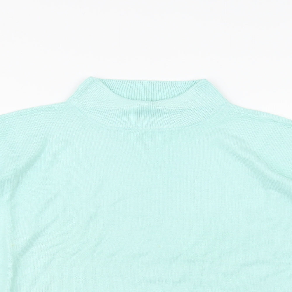 Isabelle Womens Green Mock Neck  Acrylic Pullover Jumper Size M