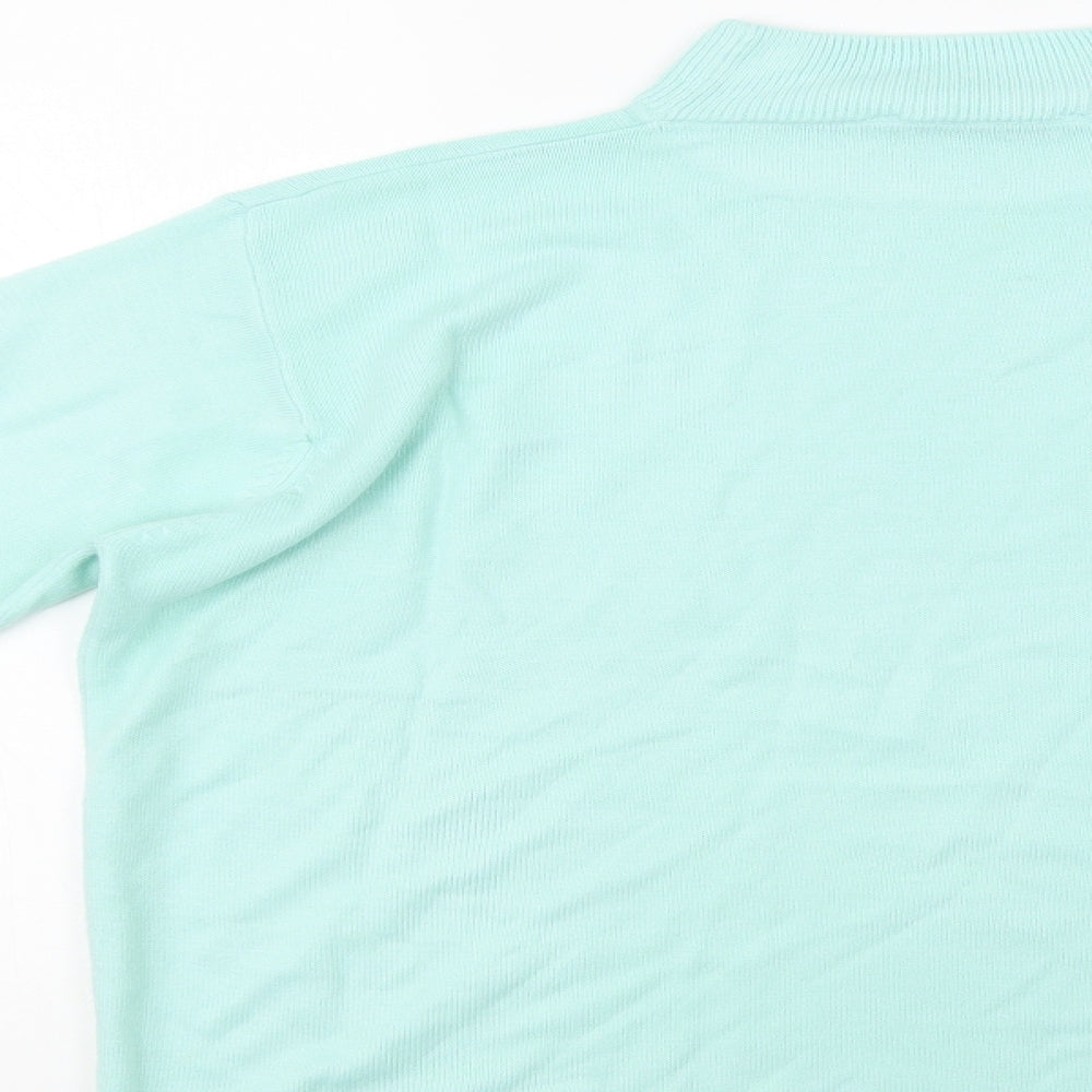 Isabelle Womens Green Mock Neck  Acrylic Pullover Jumper Size M