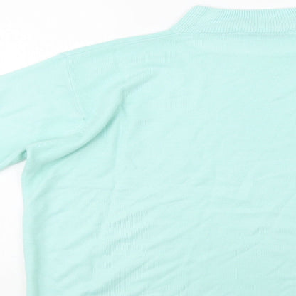 Isabelle Womens Green Mock Neck  Acrylic Pullover Jumper Size M