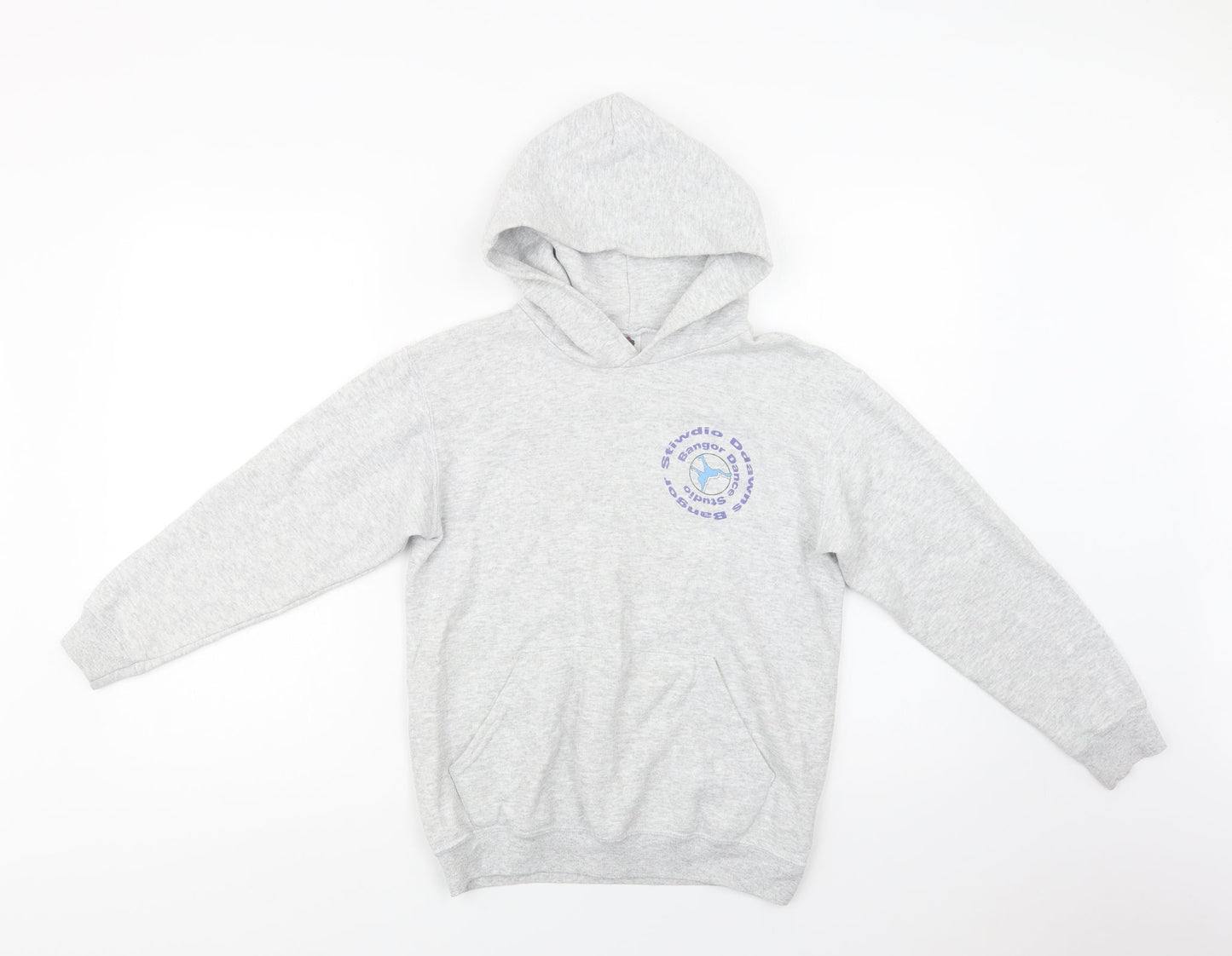 Fruit of the Loom Girls Grey  Cotton Pullover Hoodie Size 9-10 Years   - Dance