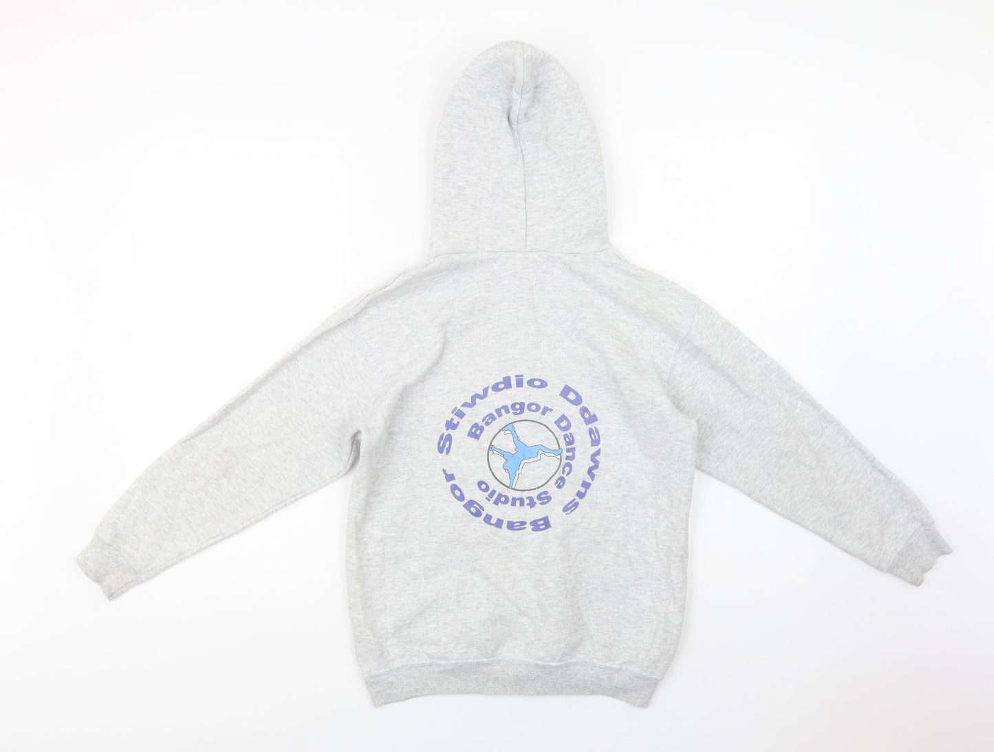 Fruit of the Loom Girls Grey  Cotton Pullover Hoodie Size 9-10 Years   - Dance