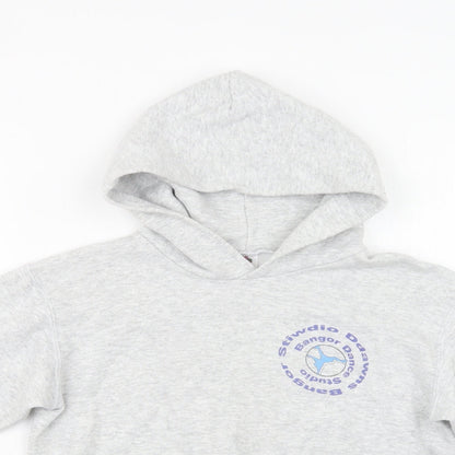 Fruit of the Loom Girls Grey  Cotton Pullover Hoodie Size 9-10 Years   - Dance