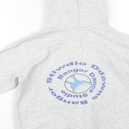 Fruit of the Loom Girls Grey  Cotton Pullover Hoodie Size 9-10 Years   - Dance