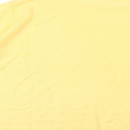 Isabelle Womens Yellow Mock Neck  Acrylic Pullover Jumper Size M