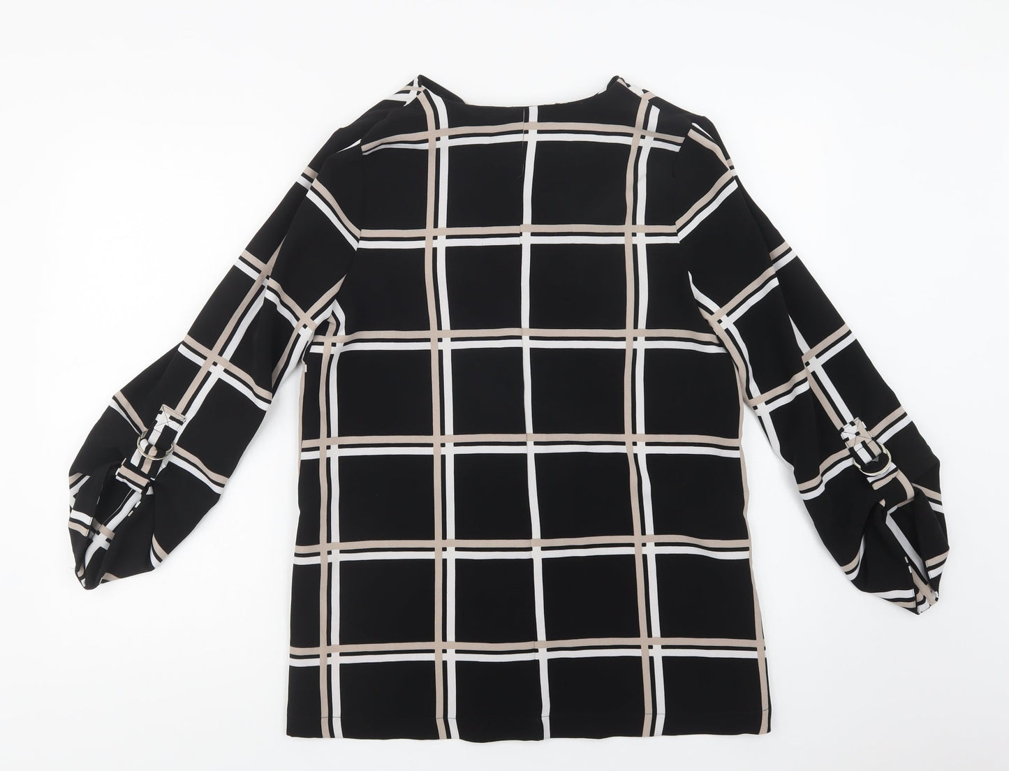 Primark Womens Black Check  Overcoat Blazer Size 10